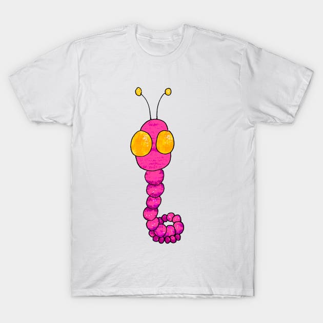 cute pink worm T-Shirt by MerryDee